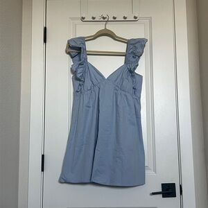Stylish Blue Ruffled Dress